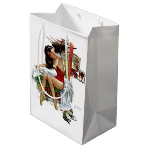 Circus-Schönheit Vintage-Kunst-Christmas-Pin-Up-Gi Mittlere Geschenktüte