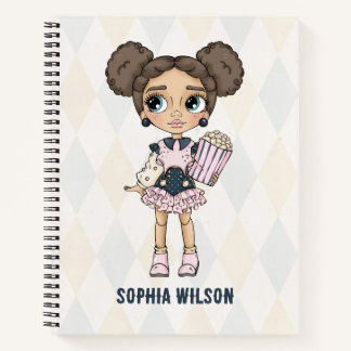 Circus School Pink Cute Girl  Notebook Notizblock