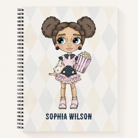 Circus School Pink Cute Girl  Notebook Notizblock (Vorderseite)