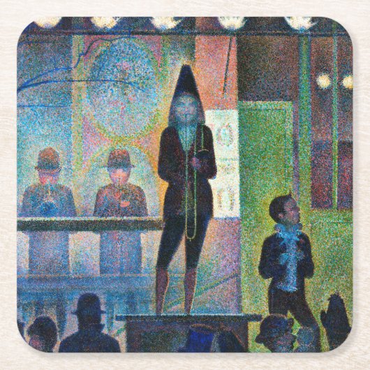 Circus Sideshow, Seurat Rechteckiger Pappuntersetzer (Vorderseite)