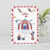 Circus Spektakuläre Einladung zum Geburtstag (Stehend Vorderseite)