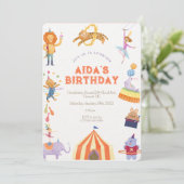 Circus Spektakuläre Einladung zum Geburtstag (Stehend Vorderseite)