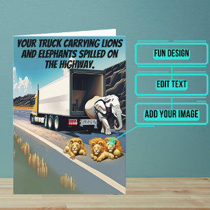 Circus Spill Truck Fahrer Funny Birthday Karte