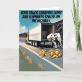 Circus Spill Truck Fahrer Funny Birthday Karte (Vorderseite)