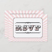 Circus Steampunk UAWG in PInk RSVP Karte (Vorne/Hinten)