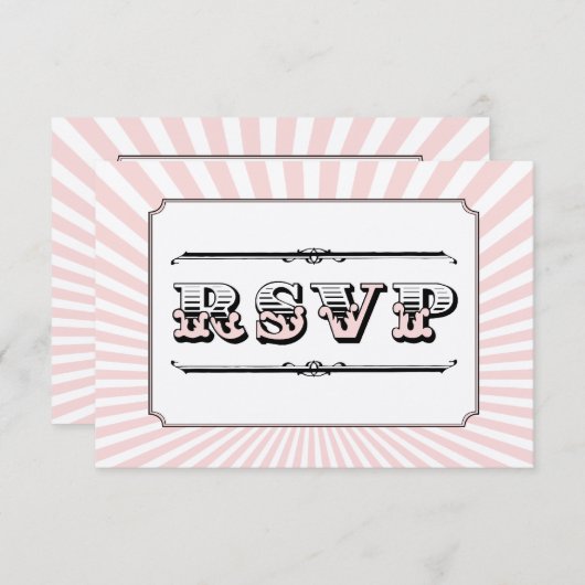 Circus Steampunk UAWG in PInk RSVP Karte (Vorne/Hinten)