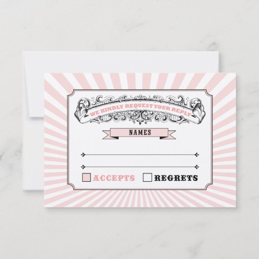 Circus Steampunk UAWG in PInk RSVP Karte (Rückseite)