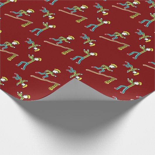 Circus Stickmen Acrobats Geschenkpapier (Ecke)