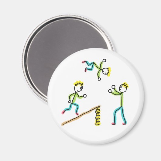 Circus Stickmen Acrobats Magnet (Vorderseite/Rückseite)