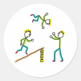 Circus Stickmen Acrobats Runder Aufkleber