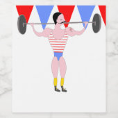 Circus Strong Man Circus Themenparty Weinetikett (Einzelnes Label)