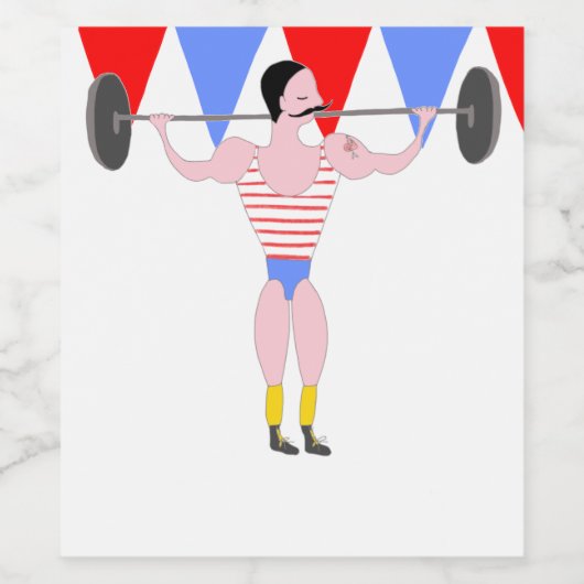 Circus Strong Man Circus Themenparty Weinetikett (Einzelnes Label)