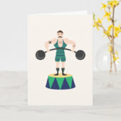 Circus Strongman Karte (Gelbe Blume)