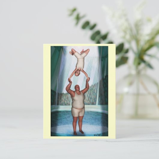 Circus Strongman Postkarte (Stehend Vorderseite)