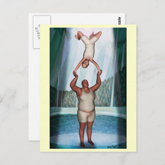 Circus Strongman Postkarte (Vorne/Hinten)