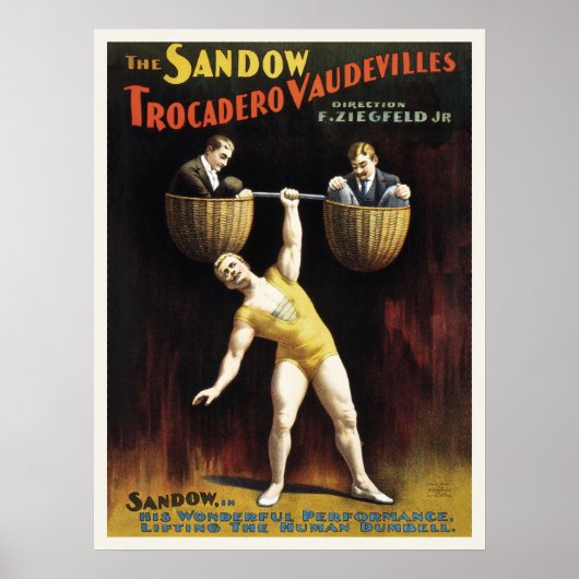 Circus Strongman Sandow Trocadero Vaudevilles Lift Poster (Vorne)