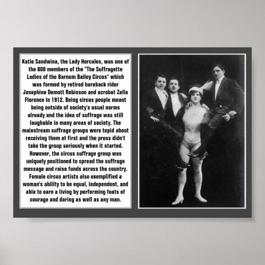 Circus Suffragette Katie Sandwina Barnum Bailey Poster (Vorne)