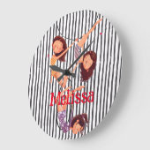 Circus Thema Acrobat Neugeborenes Kinderzimmer Große Wanduhr (Winkel)