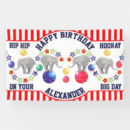 Circus Thema Elephant Birthday Party Banner