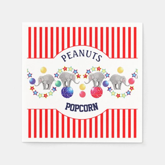 Circus Thema Elephant Birthday Party Serviette (Vorderseite)