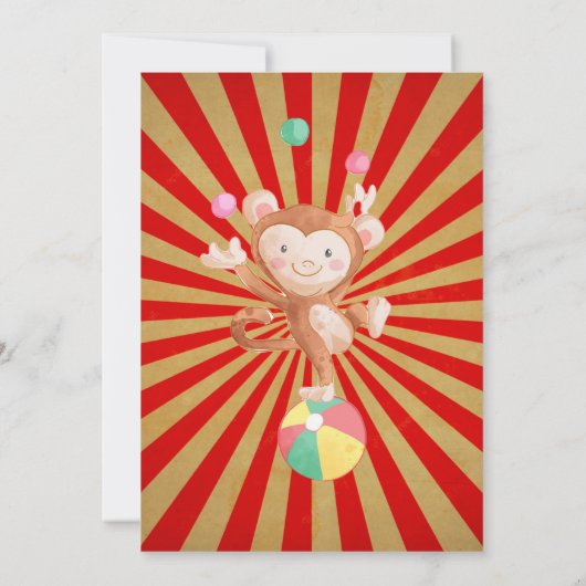 Circus Thema Geburtstagsparty Einladung (Rückseite)