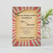 Circus Thema Hochzeit Einladung (Stehend Vorderseite)