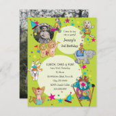 Circus Thema Kinder zum Geburtstag Party Einladung (Vorne/Hinten)