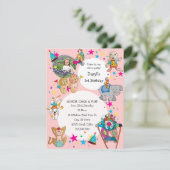 Circus Thema Kinder zum Geburtstag Party Einladung (Stehend Vorderseite)