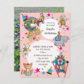 Circus Thema Kinder zum Geburtstag Party Einladung (Vorne/Hinten)