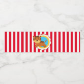 Circus Thema Kindergeburtstag Cartoon Tigerstreife Wasserflaschenetikett (Einzelnes Label)