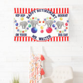Circus Theme Elephant Retirement Party Banner (Insitu)