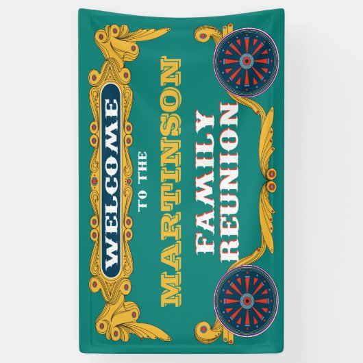 Circus Theme Family Wiedersehen Welcome Banner (Vertikal)