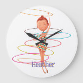 Circus Theme Neugeborenes Kinderzimmer Große Wanduhr (Vorderseite)