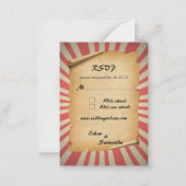 Circus Theme Wedding RSVP Mitteilungskarte (Vorderseite)