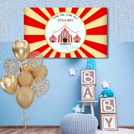 Circus Themed Baby Dusche Party Banner