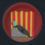 Circus Themed Birthday Party Plate Pappteller<br><div class="desc">Hand drawn art made by a small woman owned business. Celebrate your circus with an adorable seal who does tricks on stage</div>