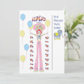 Circus Themed Party Einladung (Stehend Vorderseite)