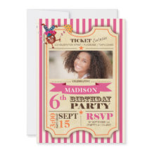 Circus Ticket | Birthday Girl | Party Einladung
