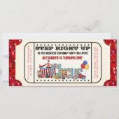 Circus Ticket Geburtstagsparty Einladung (Vorderseite)
