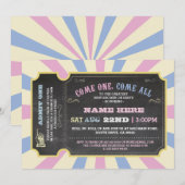 Circus Ticket Pink Blue Ticket Baby Showeinladung Einladung (Vorne/Hinten)