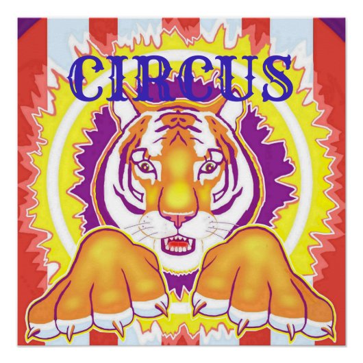 Circus Tiger 20x20 Poster (Vorderseite)