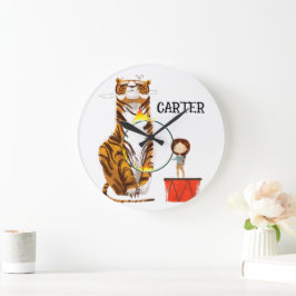 Circus Tiger Trainer Kinderzimmer Große Wanduhr