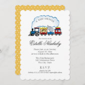 Circus Train Baby Dusche Einladung (Vorne/Hinten)