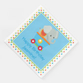 Circus Train | Elefant | PERSONALISIERT Serviette (Ecke)