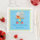Circus Train | Elefant | PERSONALISIERT Serviette (Beispiel)
