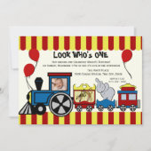 Circus Train Foto Einladung (Vorderseite)