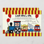 Circus Train Foto Einladung (Vorne/Hinten)