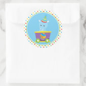 Circus Train | Hippo Runder Aufkleber (Tasche)