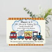 Circus Train Kindergeburtstag Einladung (Stehend Vorderseite)