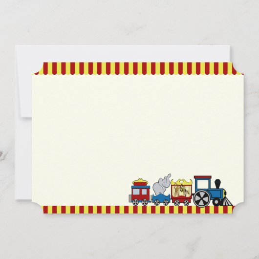 Circus Train Kindergeburtstag Einladung (Rückseite)